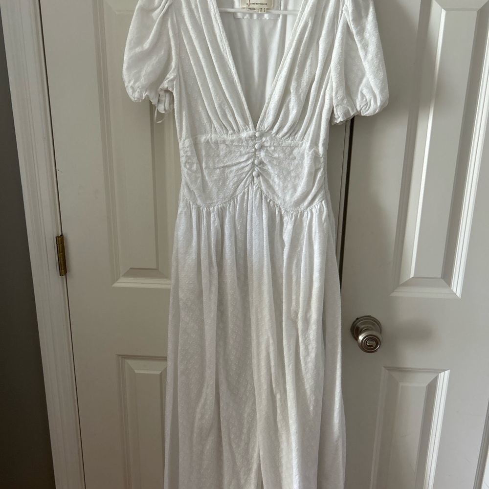 Anthropologie White Maxi Dress